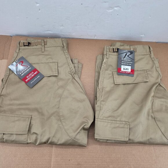 Rothco Relaxed Fit Solid Zipper Fly BDU Cargo Mens Pants 2931 Khaki 2 of Sz M - Picture 1 of 16